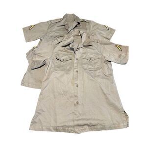 Vintage Vietnam War Era US Army Khaki Shirt Set Button Up Shirt USA Military S